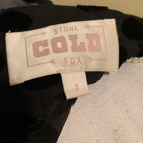 STONE COLD FOX Shimo Dress Velvet Dots Black Sheer Short Event Coquette Mini - Picture 7 of 9